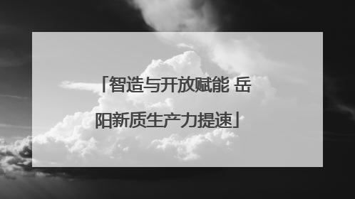 智造与开放赋能 岳阳新质生产力提速