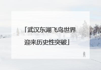 武汉东湖飞鸟世界迎来历史性突破