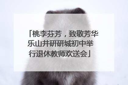 桃李芬芳，致敬芳华 乐山井研研城初中举行退休教师欢送会