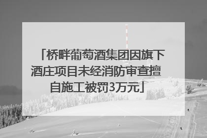 桥畔葡萄酒集团因旗下酒庄项目未经消防审查擅自施工被罚3万元