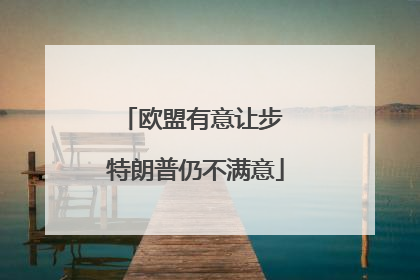 欧盟有意让步 特朗普仍不满意