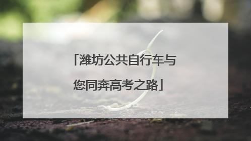 潍坊公共自行车与您同奔高考之路