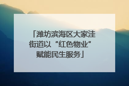 潍坊滨海区大家洼街道以“红色物业”赋能民生服务