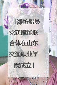 潍坊船员党建赋能联合体在山东交通职业学院成立