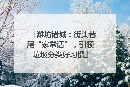 潍坊诸城：街头巷尾“家常话”，引领垃圾分类好习惯