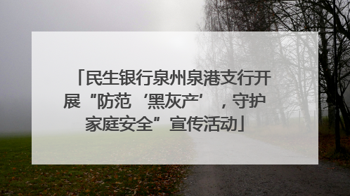 民生银行泉州泉港支行开展“防范‘黑灰产’，守护家庭安全”宣传活动