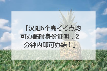 汉阳6个高考考点均可办临时身份证明，2分钟内即可办结！