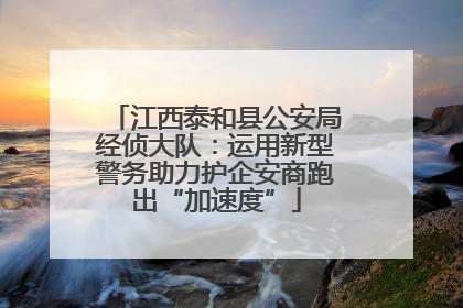 江西泰和县公安局经侦大队：运用新型警务助力护企安商跑出“加速度”