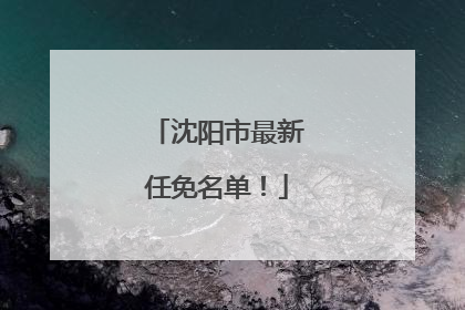 沈阳市最新任免名单！