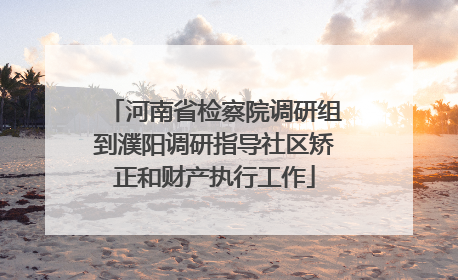 河南省检察院调研组到濮阳调研指导社区矫正和财产执行工作