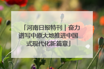 河南日报特刊｜奋力谱写中原大地推进中国式现代化新篇章