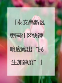 泰安高新区奥园社区快速响应跑出“民生加速度”