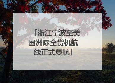 浙江宁波至美国洲际全货机航线正式复航