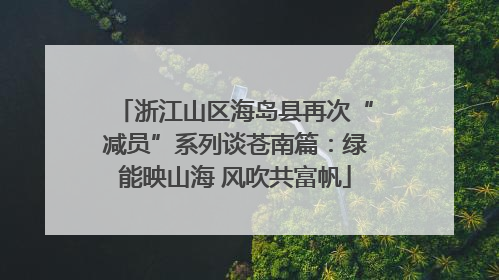浙江山区海岛县再次“减员”系列谈苍南篇：绿能映山海 风吹共富帆