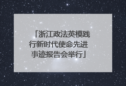 浙江政法英模践行新时代使命先进事迹报告会举行