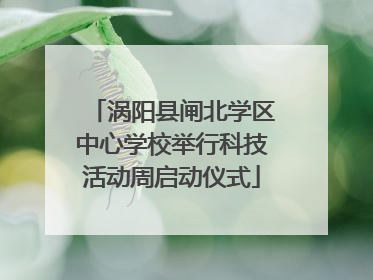 涡阳县闸北学区中心学校举行科技活动周启动仪式