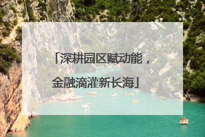 深耕园区赋动能，金融滴灌新长海