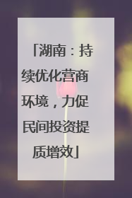 湖南：持续优化营商环境，力促民间投资提质增效