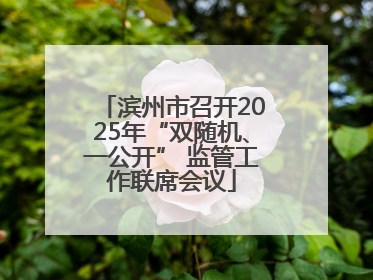 滨州市召开2025年“双随机、一公开” 监管工作联席会议