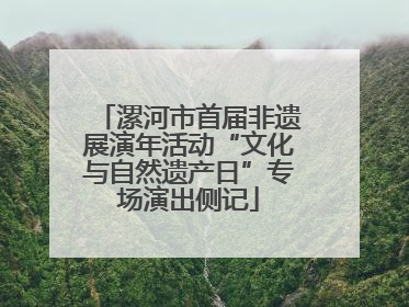漯河市首届非遗展演年活动“文化与自然遗产日”专场演出侧记