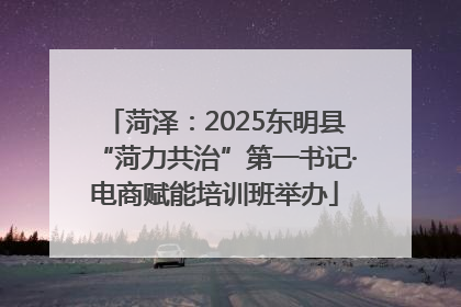 菏泽：2025东明县“菏力共治”第一书记·电商赋能培训班举办