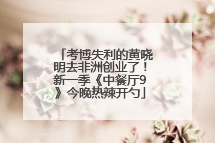 考博失利的黄晓明去非洲创业了！新一季《中餐厅9》今晚热辣开勺