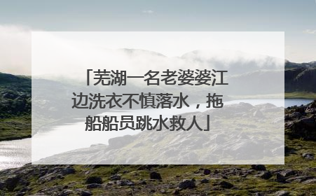 芜湖一名老婆婆江边洗衣不慎落水，拖船船员跳水救人