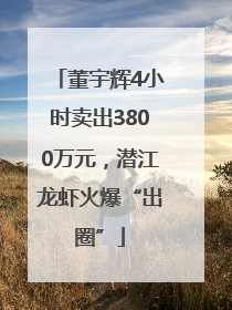 董宇辉4小时卖出3800万元，潜江龙虾火爆“出圈”