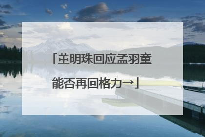 董明珠回应孟羽童能否再回格力→