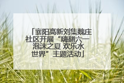 襄阳高新刘集魏庄社区开展“嗨翻六一 泡沫之夏 欢乐水世界”主题活动