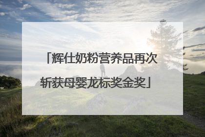 辉仕奶粉营养品再次斩获母婴龙标奖金奖