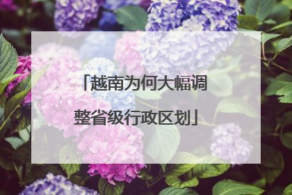 越南为何大幅调整省级行政区划