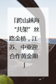 跨山越海“共架”丝路金桥，江苏、中亚迎合作黄金期