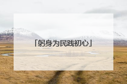 躬身为民践初心