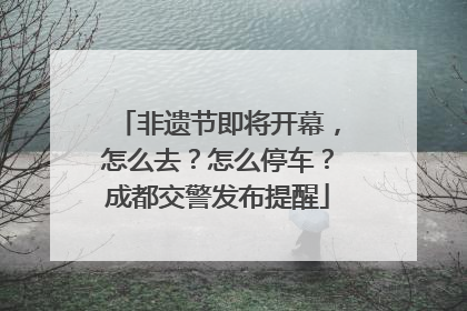 非遗节即将开幕，怎么去？怎么停车？成都交警发布提醒