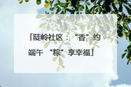 陡岭社区：“香”约端午 “粽”享幸福