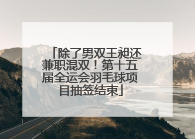 除了男双王昶还兼职混双！第十五届全运会羽毛球项目抽签结束