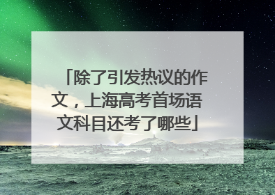 除了引发热议的作文，上海高考首场语文科目还考了哪些
