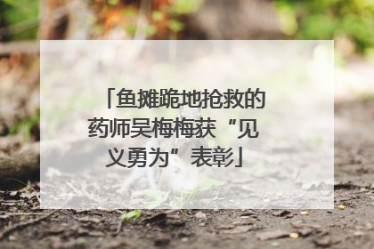 鱼摊跪地抢救的药师吴梅梅获“见义勇为”表彰