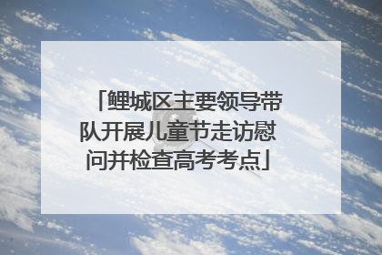 鲤城区主要领导带队开展儿童节走访慰问并检查高考考点