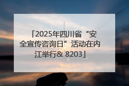 2025年四川省“安全宣传咨询日”活动在内江举行& 8203