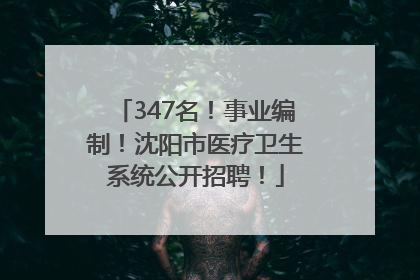 347名！事业编制！沈阳市医疗卫生系统公开招聘！