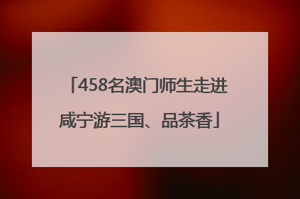 458名澳门师生走进咸宁游三国、品茶香