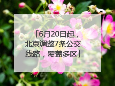 6月20日起，北京调整7条公交线路，覆盖多区