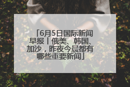 6月5日国际新闻早报丨俄美、韩国、加沙，昨夜今晨都有哪些重要新闻